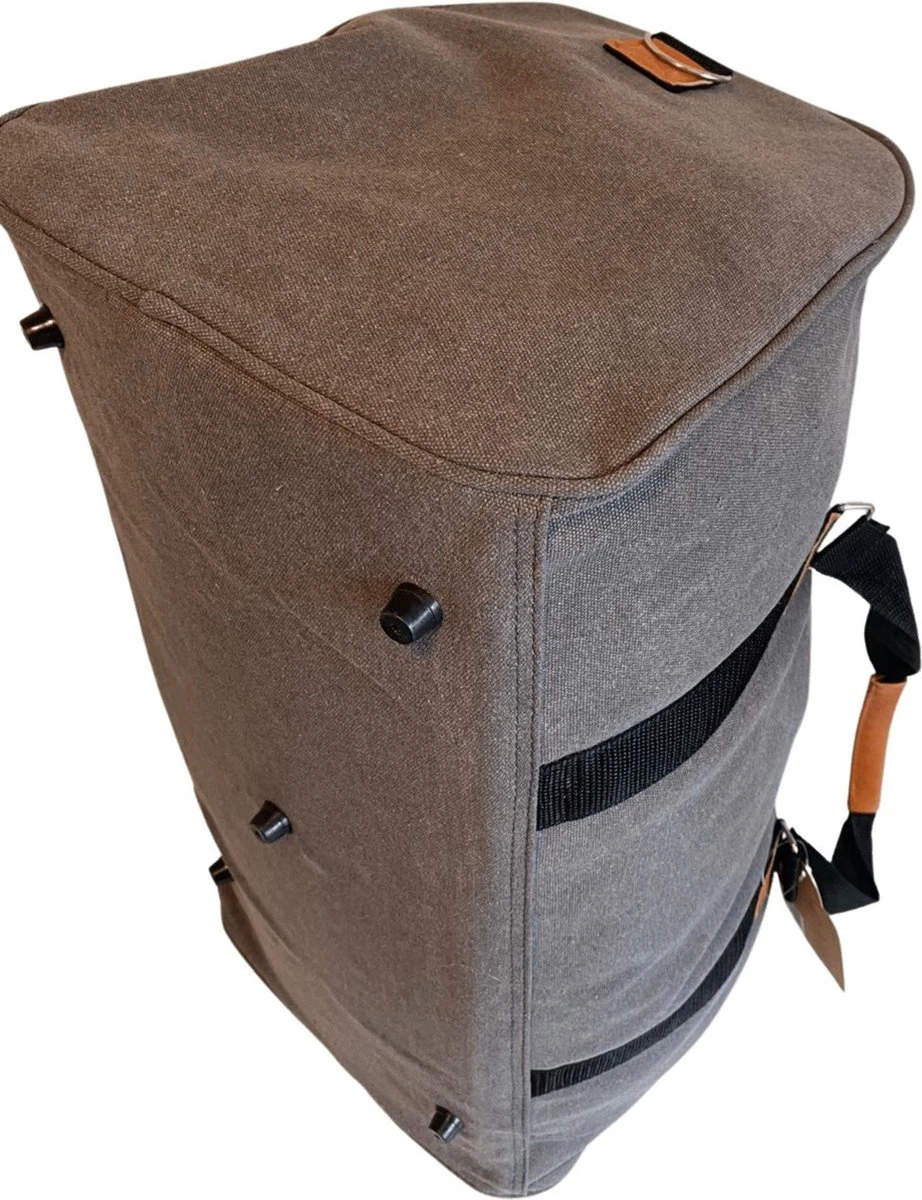 Reistas Canvas Deluxe | 50 Liter Weekendtas | 56 X 32 X 30cm | Reistas | Sport Tas| Grijs 4 Reistas Canvas Deluxe | 50 Liter Weekendtas | 56 X 32 X 30cm | Reistas | Sport Tas| Grijs - Afbeelding 2
