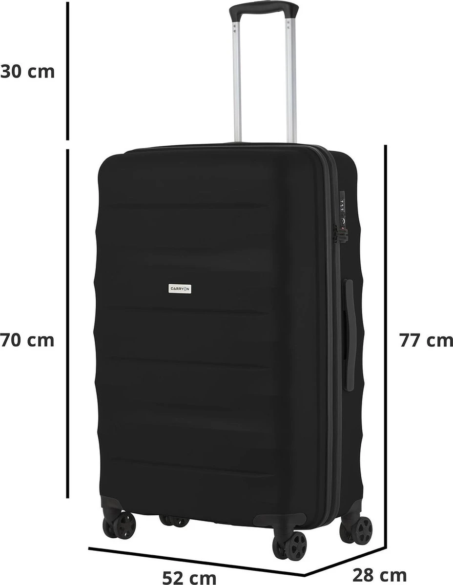 CarryOn Porter ® Reiskoffer - 77cm Trolley Met TSA-slot - 100 Ltr - OKOBAN Registratie - Zwart 9 CarryOn Porter ® Reiskoffer - 77cm Trolley Met TSA-slot - 100 Ltr - OKOBAN Registratie - Zwart - Afbeelding 7