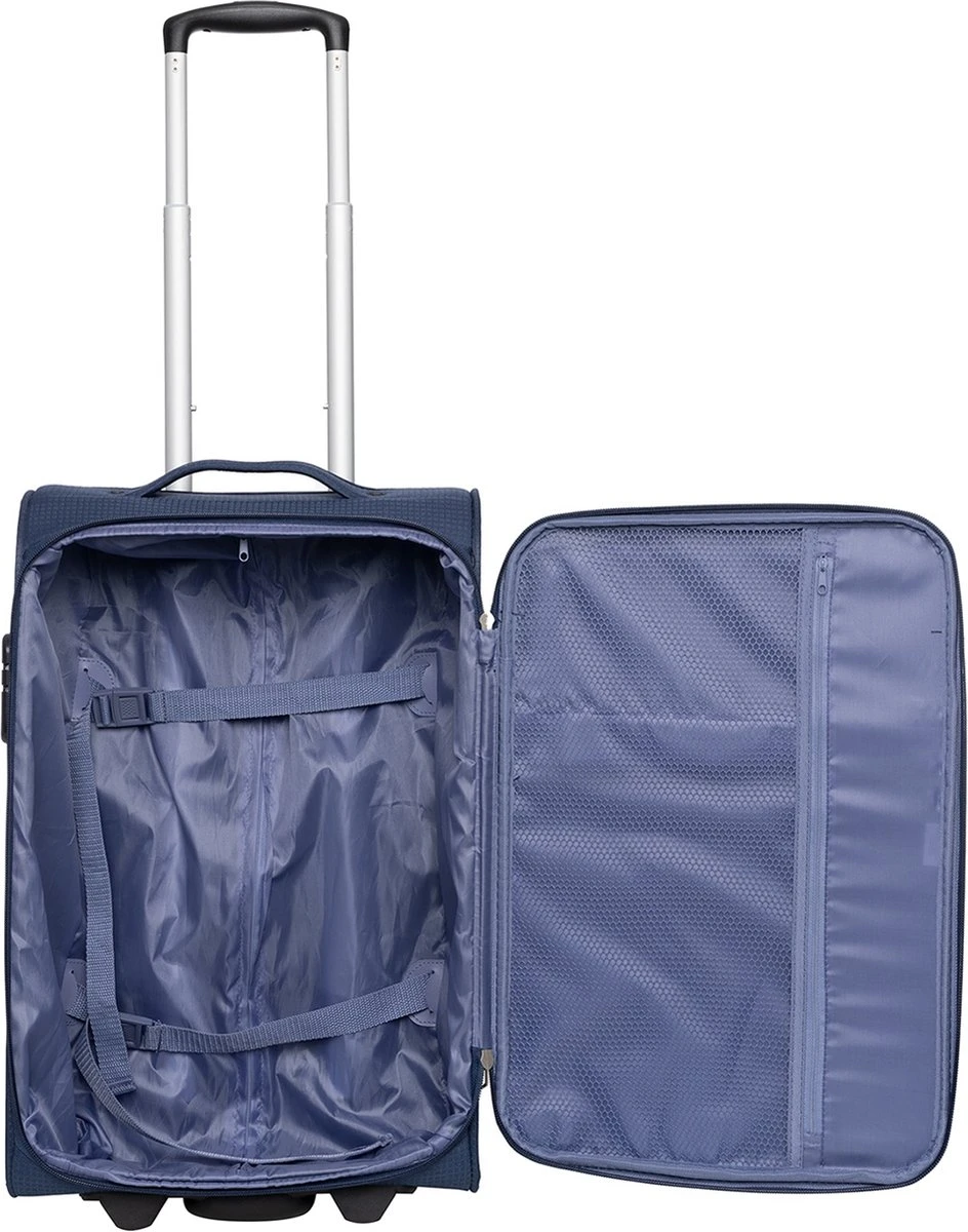Travelbags Handbagage Zachte Koffer / Trolley / Reiskoffer - The Base - 55 Cm - Blauw 5 Travelbags Handbagage Zachte Koffer / Trolley / Reiskoffer - The Base - 55 Cm - Blauw - Afbeelding 3