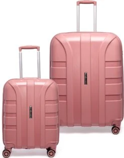 ©TROLLEYZ - Paris No.5 - Kofferset 2 Delig - 55+78cm Met TSA Slot - Dubbele Wielen - 360° Spinners - 100% Polypropyleen - Reiskoffers In Rose Blush -Voyago Winkel 945x1200 4