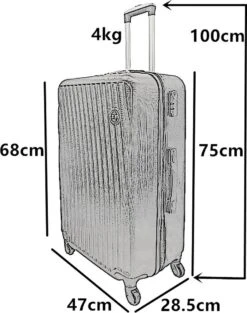 SB Travelbags Bagage Koffer 75cm 4 Wielen Trolley - Roze -Voyago Winkel 946x1200 6