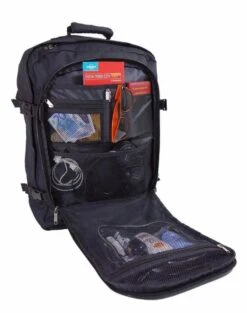 CabinMax Metz Reistas– Handbagage 44L- Rugzak – Schooltas - Backpack 55x40x20cm – Lichtgewicht - Zwart/Donkerblauw (MZ BK) (MZ BK/NY) -Voyago Winkel 948x1200 2