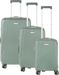 CarryOn Skyhopper Kofferset – TSA Trolleyset Met OKOBAN – Dubbele Wielen - Olijf -Voyago Winkel 951x1200 2