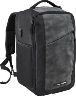 CabinMax Manhatten XL – Handbagage 20L – Rugzak Met USB Poort– Schooltas - 40x20x25 Cm – Compact Reistas – Lichtgewicht – Grijs/Zwart