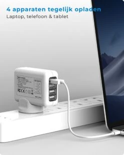 Voomy Universele Wereldstekker - 170+ Landen - 4 USB Poorten - Reisstekker Wereld - Wit 14 Voomy Universele Wereldstekker - 170+ Landen - 4 USB Poorten - Reisstekker Wereld - Wit -Voyago Winkel 959x1200 20