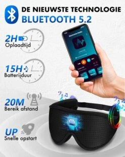 DynaBright Slaapmasker Bluetooth - Ingebouwde Speakers - Incl. Reistas En Oordoppen - Ergonomisch - 100% Verduisterend - Traagschuim - Oogmasker - Bluetooth 5.0 - Wasbaar/Verstelbaar - Slaap Masker Kinderen - 20m Bereik -Voyago Winkel 960x1200 23