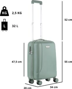 CarryOn Skyhopper Handbagage En Beautycase - 55cm TSA Trolley En Make-up Koffer - Olijf 19 CarryOn Skyhopper Handbagage En Beautycase - 55cm TSA Trolley En Make-up Koffer - Olijf -Voyago Winkel 966x1200