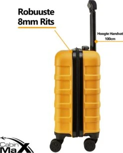 CabinMax Handbagage Koffer - Trolley 30L - Harde Reiskoffer - 45x36x20cm - Lichtgewicht - Groot Capaciteit - Geel -Voyago Winkel 968x1200 2