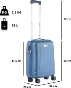 CarryOn Skyhopper Handbagage En Beautycase - 55cm TSA Trolley En Make-up Koffer - Blauw -Voyago Winkel 971x1200 2