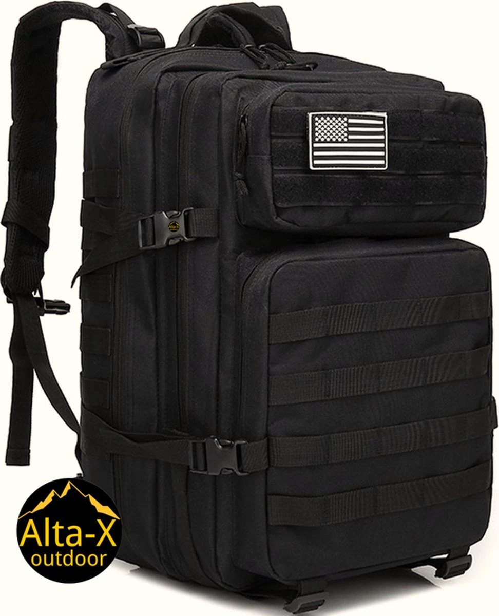 Alta-X Tactical Backpack 45l | Tactische Rugzak | Leger Rugtas - Sport - School - Werk | Zwart - Leger Tas 3 Alta-X Tactical Backpack 45l | Tactische Rugzak | Leger Rugtas - Sport - School - Werk | Zwart - Leger Tas