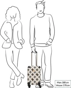 Guess House Party 18 In 4 Wheeler Dames Reiskoffer - Cream Multi Logo -Voyago Winkel 975x1200 12