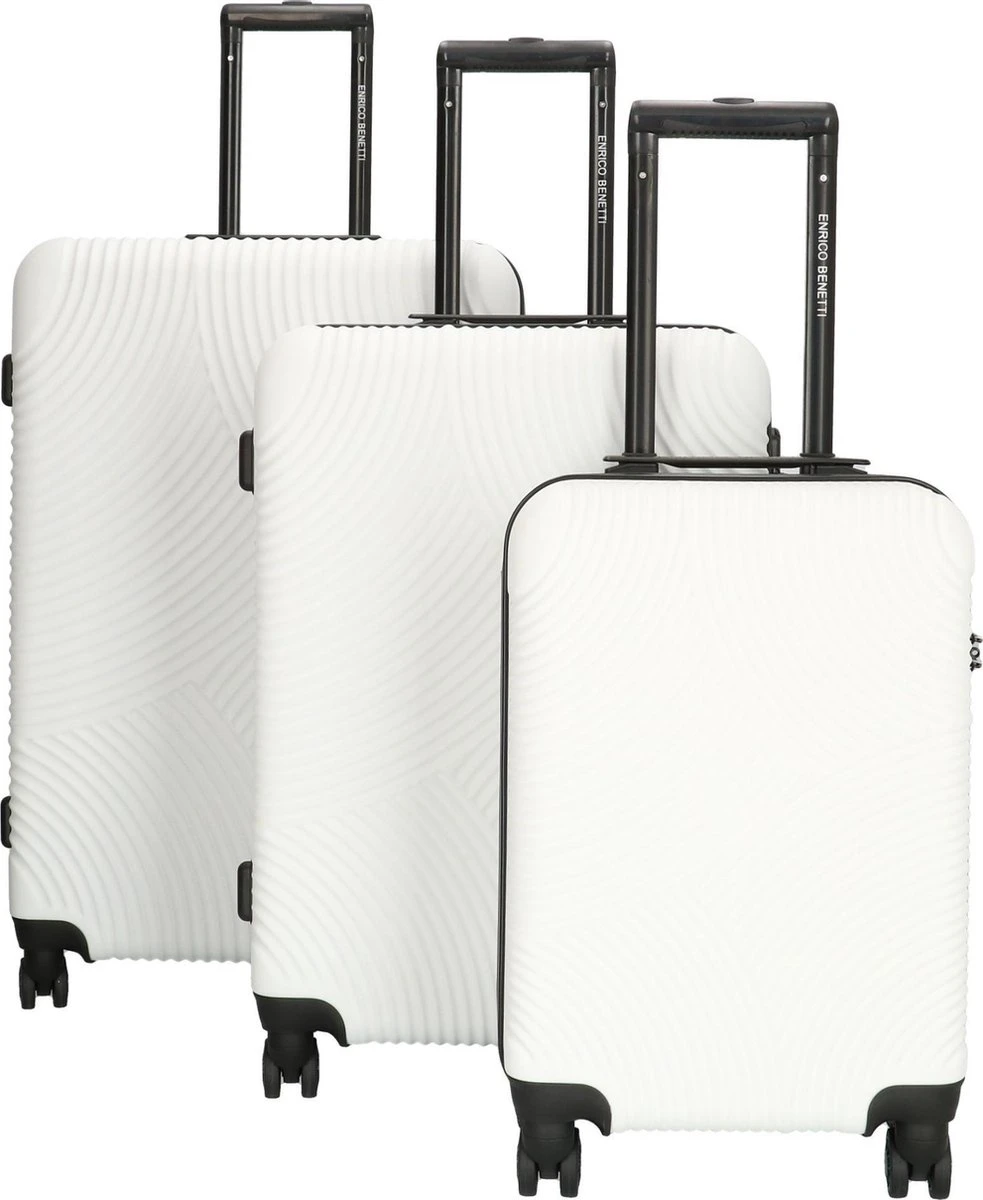Enrico Benetti Louisville 39040 Driedelige Kofferset Hardcase ABS - Wit 3 Enrico Benetti Louisville 39040 Driedelige Kofferset Hardcase ABS - Wit