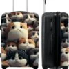 NoBoringSuitcases.com® Koffer Groot - Kat - Huisdieren - Poes - Bruin - Grijs - Trolley Koffer Met TSA-slot - Met Wielen - 90 Liter - Reiskoffer - 66 Cm -Voyago Winkel 985x1200 1