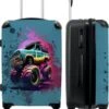 NoBoringSuitcases.com® Koffer Groot - Monstertruck - Verf - Graffiti - Roze - Neon - Trolley Koffer Met TSA-slot - Met Wielen - 90 Liter - Reiskoffer - 66 Cm -Voyago Winkel 985x1200 12