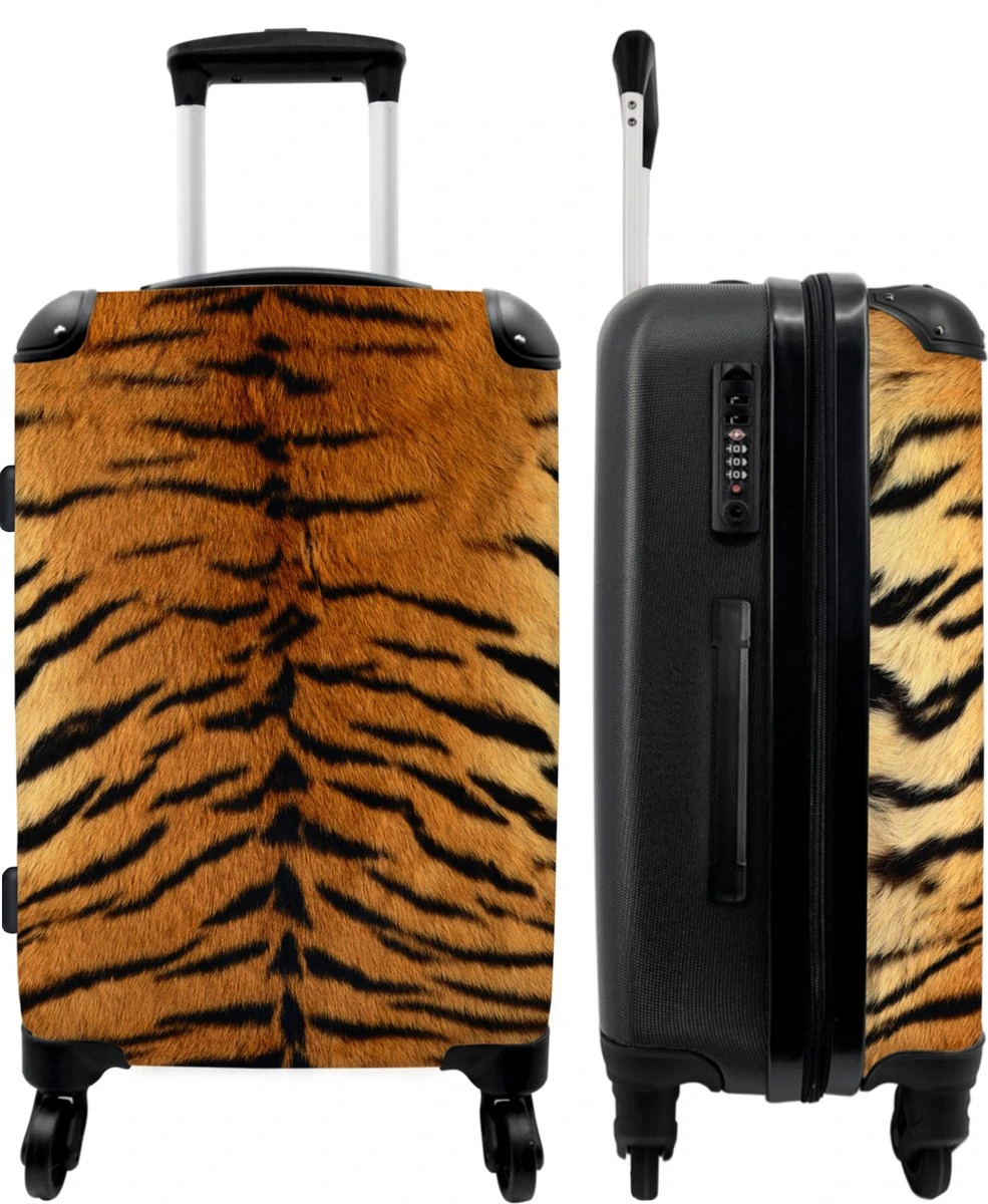 NoBoringSuitcases.com® Koffer Groot - Tijger - Wilde Dieren - Tijgerprint - Design - Trolley Koffer Met TSA-slot - Met Wielen - 90 Liter - Reiskoffer - 66 Cm 3 NoBoringSuitcases.com® Koffer Groot - Tijger - Wilde Dieren - Tijgerprint - Design - Trolley Koffer Met TSA-slot - Met Wielen - 90 Liter - Reiskoffer - 66 Cm