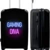 NoBoringSuitcases.com® Koffer Groot - Gaming - Quotes - Neon - Gaming Diva - Vrouwen - Trolley Koffer Met TSA-slot - Met Wielen - 90 Liter - Reiskoffer - 66 Cm -Voyago Winkel 985x1200 9