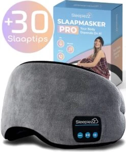 SleepiezZ® Slaapmasker PRO - Bluetooth Speakers - Oogmasker Slaap - 100% Verduisterend - Grijs