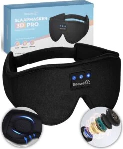 SleepiezZ® Slaapmasker 3D PRO - Bluetooth Speakers - Traagschuim - Oogmasker Slaap - 100% Verduisterend - Voor Mannen En Vrouwen