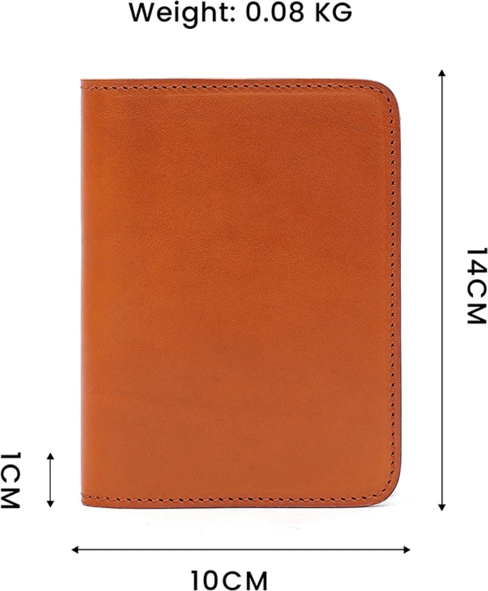 Su.B Paspoort Hoesje, Kaarthouder, Luxe Leer, Paspoortportemonnee Voor Kaarten, Ticket - Cognac 5 Su.B Paspoort Hoesje, Kaarthouder, Luxe Leer, Paspoortportemonnee Voor Kaarten, Ticket - Cognac - Afbeelding 3