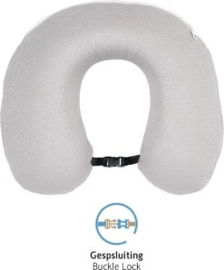 Komfortec Nekkussen (reizen) - Reiskussen - Traagschuim Nekkussen Voor Vliegtuig, Auto, Bus, Trein En Camping - U-vormig - Lichtgrijs -Voyago Winkel 996x1200 10
